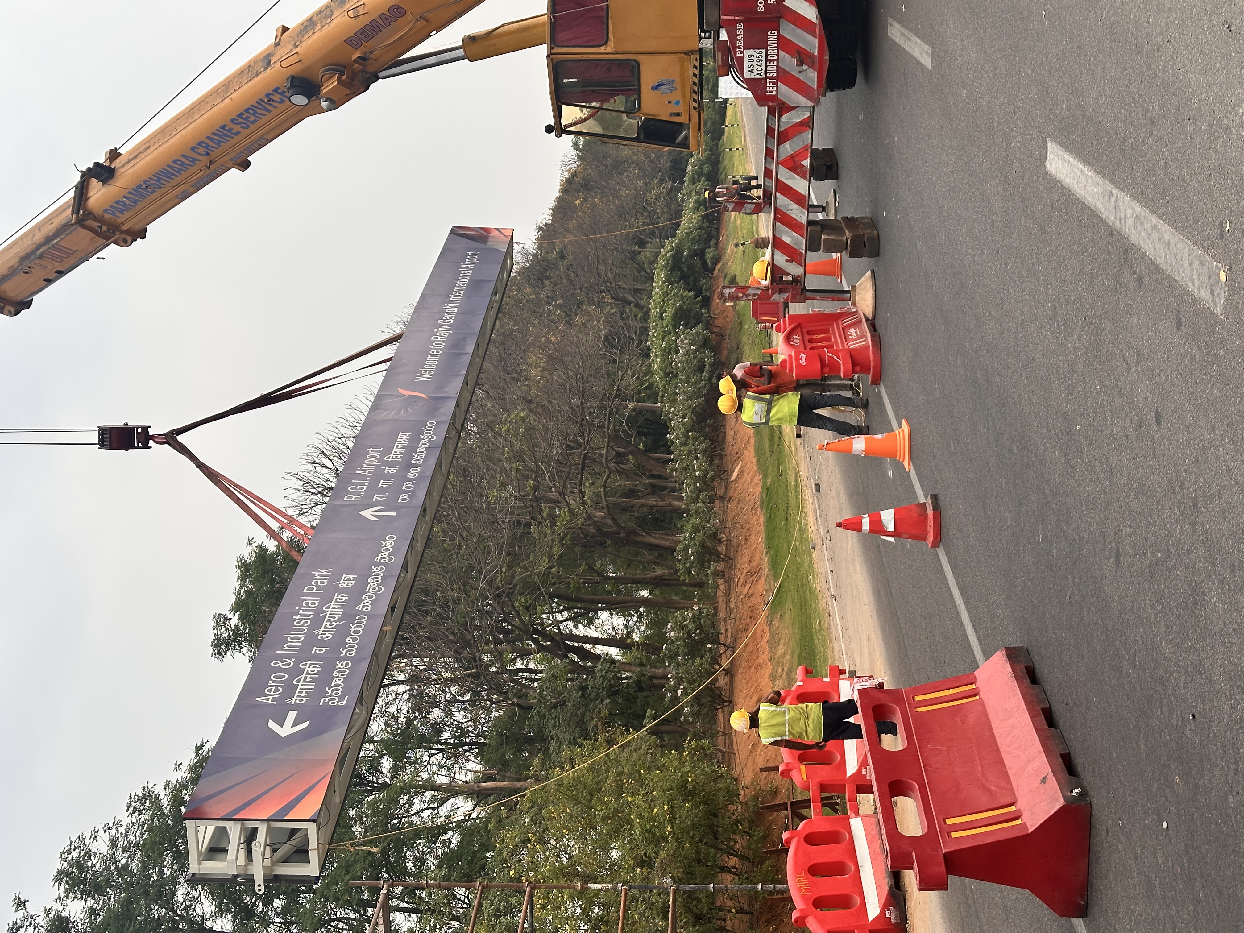 Overhead highway gantry signage